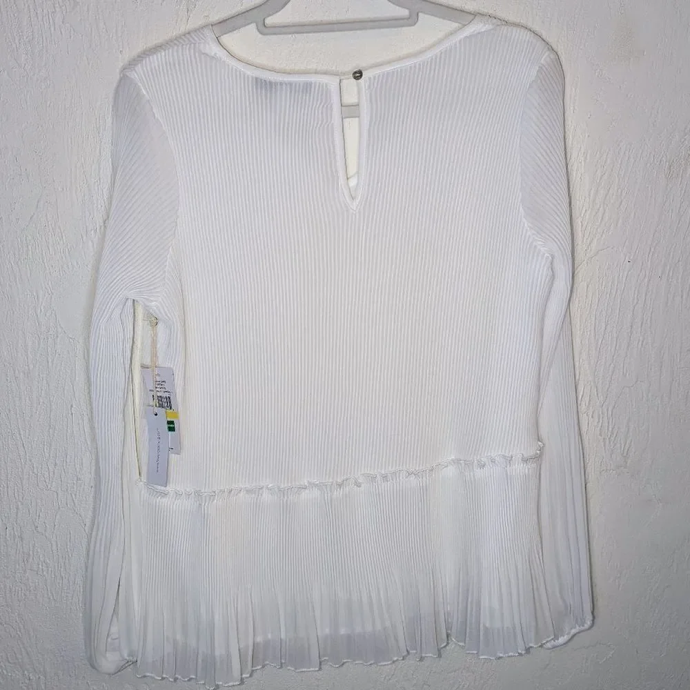 Fever Ribbed Long Sleeve Blouse Size Medium NWT - Picture 4 of 10